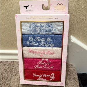 LoveShackFancy Holiday Panties Set - Blue, Pink, Red, White